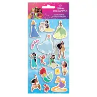 Luna: Disney princeze 3D pufnaste naljepnice set na listu veličine 10x22 cm