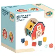 Luna: Drvena kućica za umetanje oblika u boji, didaktička igračka
