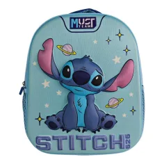 Luna: Must Team 3D Stitch s motivom svemira zaobljeni ruksak za vrtić 26x10x32 cm