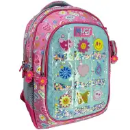 Luna: Must Team ruksak za školu s motivom good vibes i smiley, zaobljen, s 3 pretinca, 32x18x43 cm