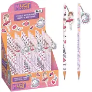 Luna: Olovka s djevojačkim uzorkom i gumicom, dostupna u dvije varijante, 1 komad