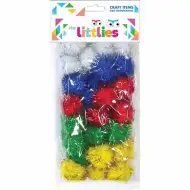 Luna: Šareni pom-pom 15mm kreativni dekor 60 komada paket