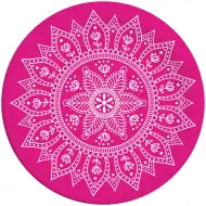 Mandala fuksija-bijeli set od 8 papirnatih tanjura 23 cm
