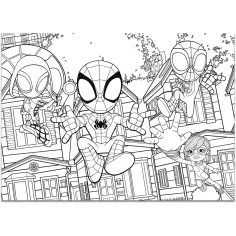 Marvel Spidey 2 u 1 maxi 4x48-dijelni puzzle i bojanka 35x25cm - Lisciani slika 2