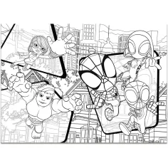 Marvel Spidey 2 u 1 maxi 4x48-dijelni puzzle i bojanka 35x25cm - Lisciani slika 3