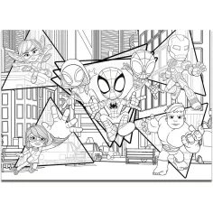 Marvel Spidey 2 u 1 maxi 4x48-dijelni puzzle i bojanka 35x25cm - Lisciani slika 4