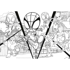 Marvel Spidey borba 2 u 1, puzzle od 24 dijelova i bojanka 50x35 cm - Lisciani slika 2