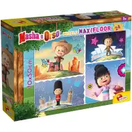 Maša i medvjed Maša putuje svijetom 24-dijelna maxi podna slagalica 70x50 cm - Lisciani