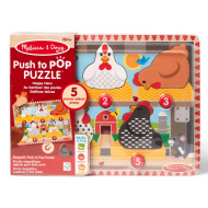 Melissa &amp; Doug Push to Pop Puzzle – Sretne koke drvena razvojna slagalica - Spin Master
