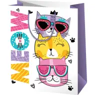 Meow mačji srednje velika poklon torba 18x23x10cm