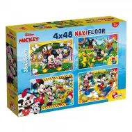 Mickey Mouse 2 u 1 maxi puzzle s 4x48 dijelova i bojanka 35x25 cm - Lisciani