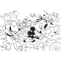 Mickey Mouse 2 u 1, puzzle od 250 dijelova i bojanka 50x35cm – Lisciani slika 3