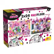 Minnie miš 2 u 1 maxi puzzle 2x24 komada i bojanka 50x35 cm - Lisciani