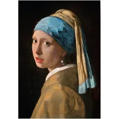 Muzejska kolekcija: Johannes Vermeer - Djevojka s bisernom naušnicom 1000-dijelna slagalica s posterom - Clementoni slika 2