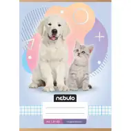 Nebulo: Bilježnica s uzorkom psa i mačke, kvadratići, A/5, 27-32