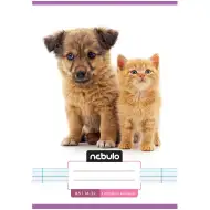 Nebulo: Spajalica bilježnica s crtama za 1. razred s uzorkom psa i mačke 14-32 A/5