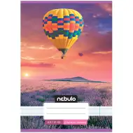 Nebulo: Spajalica, bilježnica s crtama za 4. razred s motivom balona na vrući zrak iznad lavande, 21-32 A/5