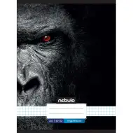 Nebulo: Spajalica bilježnica s kvadratima, uzorak gorile, 87-32 A/4