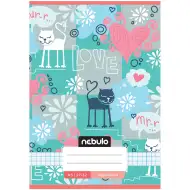 Nebulo: Spajalica bilježnica s preslatkim mačjim uzorkom Mirr-Murr, karirani, 27-32 A/5