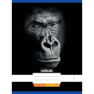 Nebulo: Spajalica bilježnica sa glatkim papirom, uzorak gorile, 80 listova, 32 crte, A/4