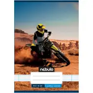 Nebulo: Uvezana bilježnica s crtama i uzorkom, za 3. razred, s motivom cross motociklista u pustinji, format A/5, 12-32
