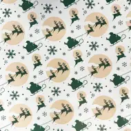 Papir za umatanje s Djedom Božićnjakom i sobovima 200x70 cm