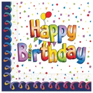 Papirnati s natpisom "Sretan rođendan" u duginim bojama, pakiranje od 20 komada.