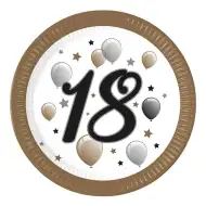 Papirnati tanjur s natpisom "18" set od 8 komada 23 cm