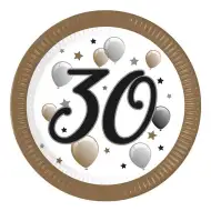 Papirnati tanjuri s natpisom "30" set od 8 komada 23 cm