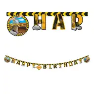 Party banner s uzorkom radnih strojeva 200 cm