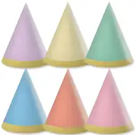 Pastelne mini party kape, set od 6 komada