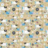 Pastelno obojeni ukrasni papir s motivom psića 100x70 cm