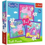 Peppa Pig 3 u 1, puzzle od 20-36-50 dijelova - Trefl