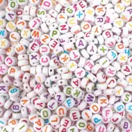 PlayBox: Bijeli okrugli set perli s natpisima, 750 komada