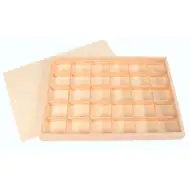 PlayBox: Drvena kutija za pohranu s poklopcem od šperploče s 30 pretinaca