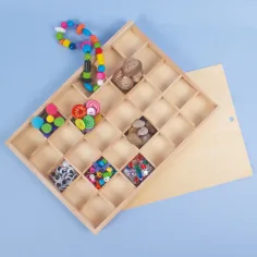 PlayBox: Drvena kutija za pohranu s kliznim poklopcem, 30 pretinaca slika 2