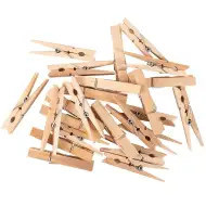 PlayBox: Prirodne drvene dekorativne štipaljke 74mm pakiranje od 24 komada