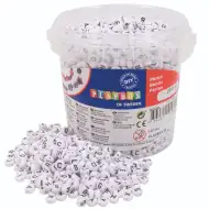 PlayBox: Set perli s slovima u vrećici, crno-bijele boje, 2500 komada