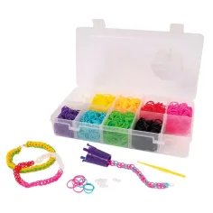 PlayBox: Set za izradu narukvica od gumenih traka s 9 boja, set od 2700 komada slika 2