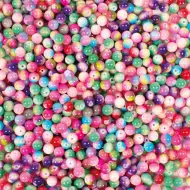 Playbox: Set šarenih melange staklenih perli za nizanje – Ø 8 mm, pakiranje od 250 komada