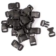 Playbox: crne plastične kopče, set od 10 kom., 11 mm