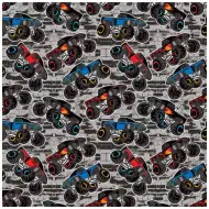 Poklon papir s uzorkom Monster Trucka, veličine 100x70 cm