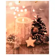 Poklon torba s uzorkom božićne svijeće 26x32x12,5 cm