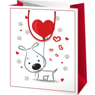 Poklon torba s uzorkom zaljubljenog psića standardne veličine 11x6x14cm