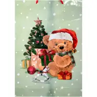 Poklon vrećica s božićnim uzorkom medvjeda 32,5x45,5x10cm