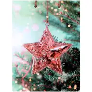 Poklon vrećica s uzorkom Božićne zvijezde 17,5x22,5x9,5 cm