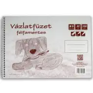 Poluobložena spiralna bilježnica B/5, 32 lista, 120g