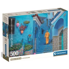 Puzzle: Plava ulica u Chefchaouenu, 500 dijelova