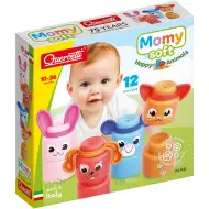 Quercetti: Momy Soft sretne životinje, set od 12 mekanih građevinskih kocki