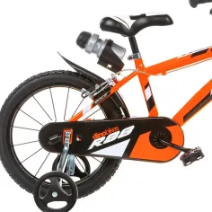 R88 dječji bicikl 16” s držačem za bočicu i pomoćnim kotačima u narančasto-crnoj boji – Dino Bikes bicikl slika 2